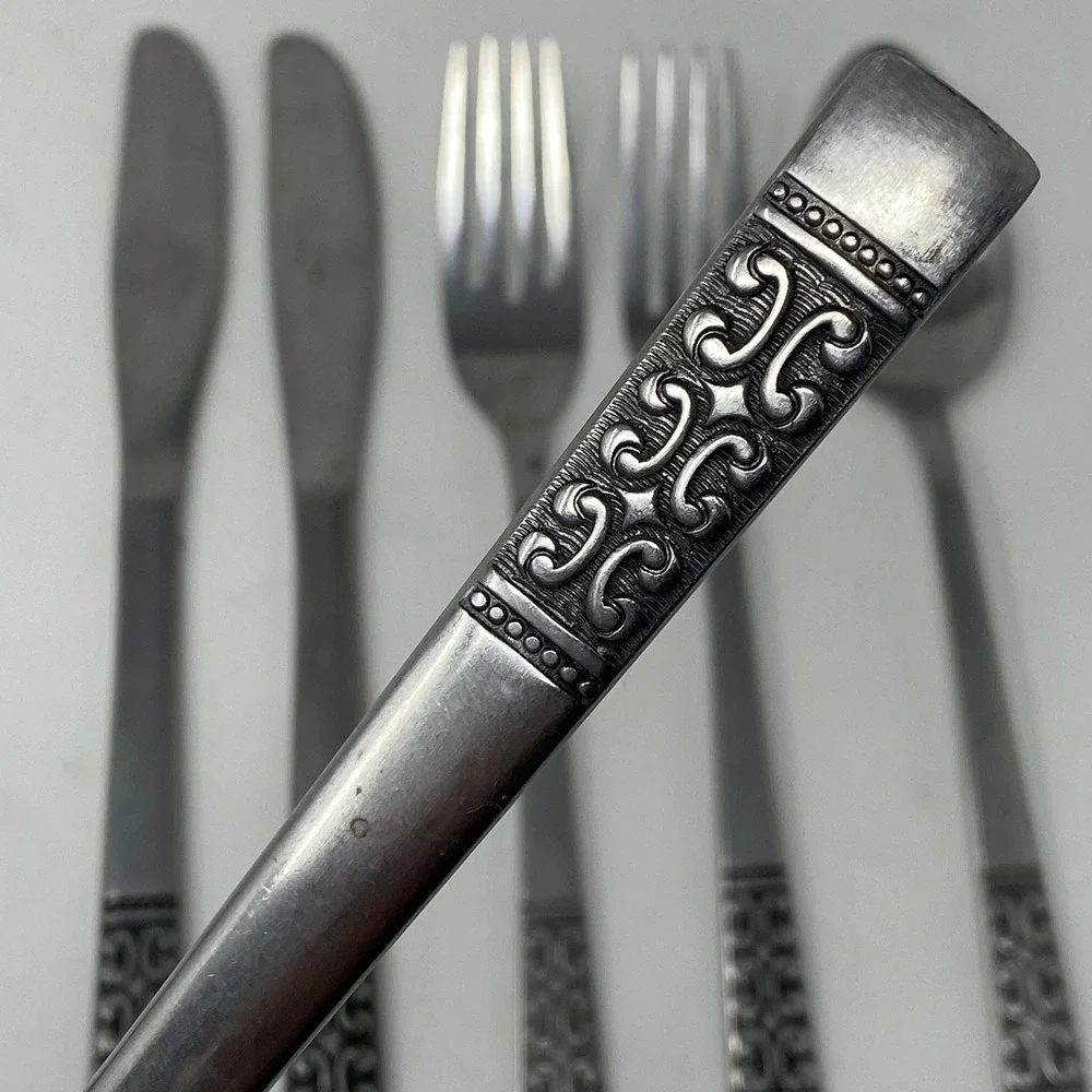 Vtg‎ 70's 6- Rogers Co Casa Vista Stainless Flatware MCM Korea Stanley Roberts